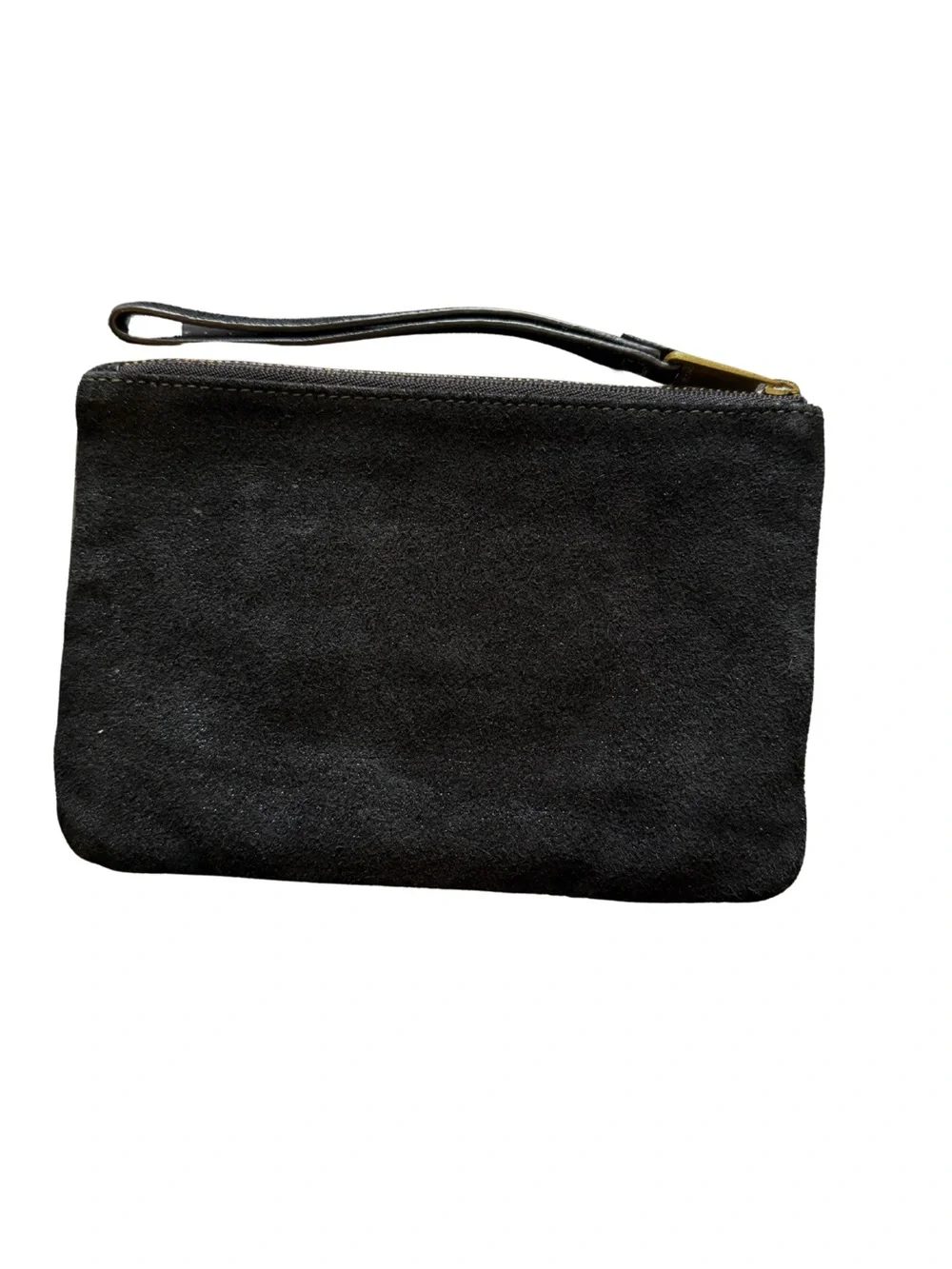 Fossil Black Leather Wristlet with Gold Zipper Cow Hide Wristlet